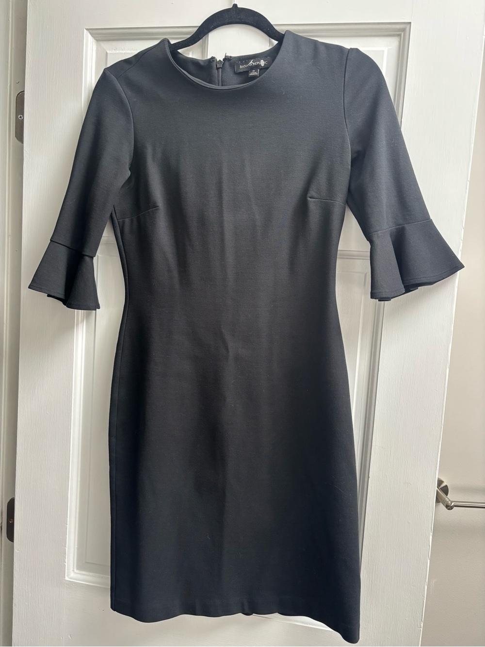 Black Tulip Sleeve Banana Republic Sheath Dress